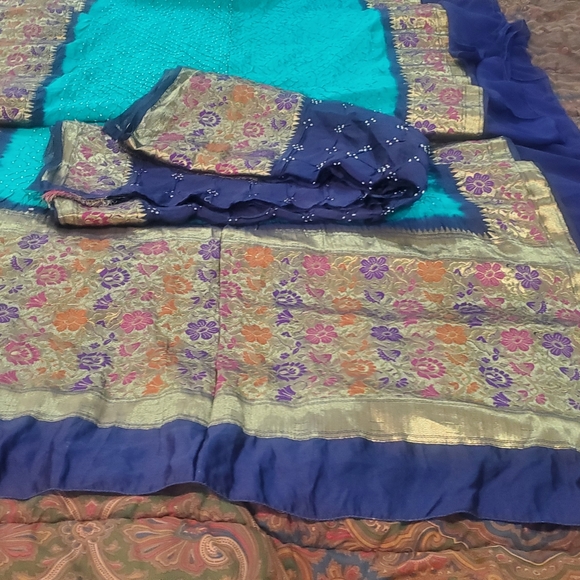 Bandhani Saree / Sari )- Kanchipurum Style-Brand New - Picture 3 of 8